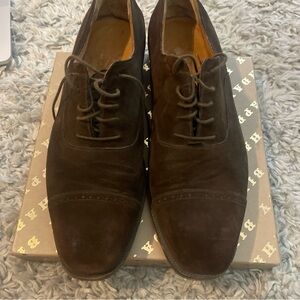 SALVATORE FERRAGAMO Mens Dress shoes 11 D Brown Suede